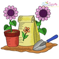 Gardening Plant And Tools Embroidery Design Bundle-8
