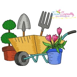 Gardening Plant And Tools Embroidery Design Bundle-9