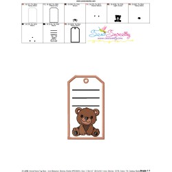 Animal Name Tag Bear ITH Embroidery Design Pattern With Free Font-4