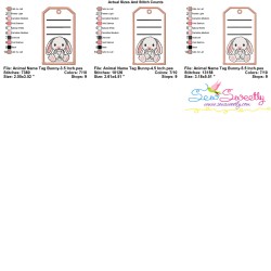 Animal Name Tag Bunny ITH Embroidery Design Pattern With Free Font-3