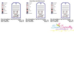 Animal Name Tag Cat ITH Embroidery Design Pattern With Free Font-3