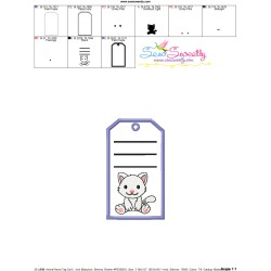Animal Name Tag Cat ITH Embroidery Design Pattern With Free Font-4
