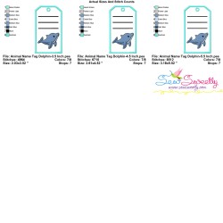 Animal Name Tag Dolphin ITH Embroidery Design Pattern With Free Font-3