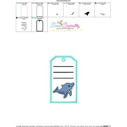 Animal Name Tag Dolphin ITH Embroidery Design Pattern With Free Font-4
