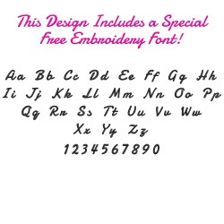 Animal Name Tag Elephant ITH Embroidery Design Pattern With Free Font-2