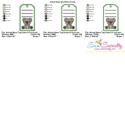 Animal Name Tag Koala ITH Embroidery Design Pattern With Free Font-3