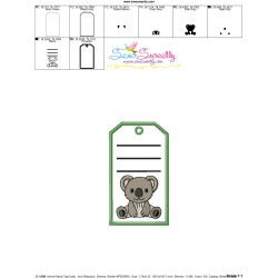 Animal Name Tag Koala ITH Embroidery Design Pattern With Free Font-4