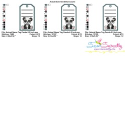 Animal Name Tag Panda ITH Embroidery Design Pattern With Free Font-3