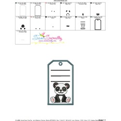 Animal Name Tag Panda ITH Embroidery Design Pattern With Free Font-4
