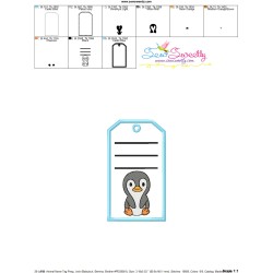 Animal Name Tag Penguin ITH Embroidery Design Pattern With Free Font-4
