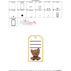 Animal Name Tag Puppy ITH Embroidery Design Pattern With Free Font-4