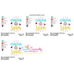 Coming Soon Baby Quote Embroidery Design Pattern-2
