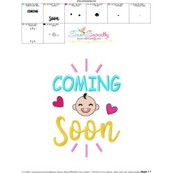 Coming Soon Baby Quote Embroidery Design Pattern-3