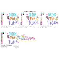 Drink For Two Baby Quote Embroidery Design Pattern-2