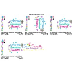 Expecting Something Sweet Baby Quote Embroidery Design Pattern-2