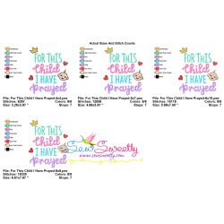 For This Child I Have Prayed Baby Quote Embroidery Design Pattern-2