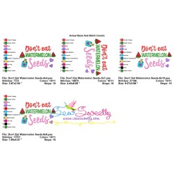 Don't Eat Watermelon Seeds Baby Quote Embroidery Design Pattern-2