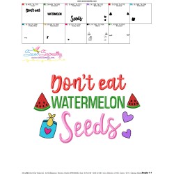 Don't Eat Watermelon Seeds Baby Quote Embroidery Design Pattern-3