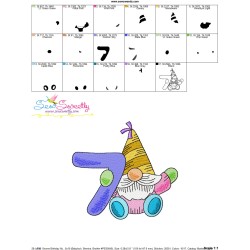 Gnome Birthday Number-7 Embroidery Design Pattern-3