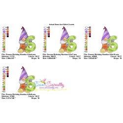 Gnome Birthday Number-6 Embroidery Design Pattern-2