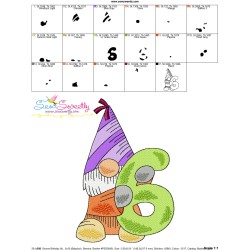 Gnome Birthday Number-6 Embroidery Design Pattern-3