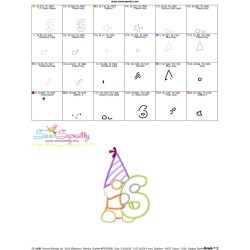 Gnome Birthday Number-6 Applique Design Pattern-3