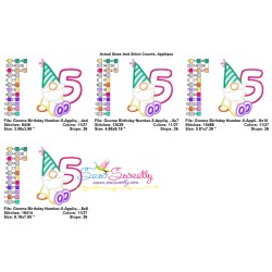 Gnome Birthday Number-5 Applique Design Pattern-2
