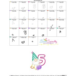 Gnome Birthday Number-5 Applique Design Pattern-3