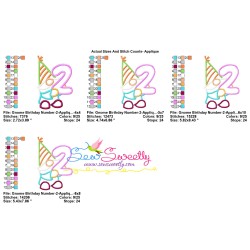 Gnome Birthday Number-2 Applique Design Pattern-2