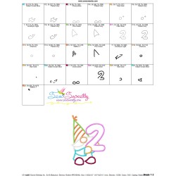 Gnome Birthday Number-2 Applique Design Pattern-3