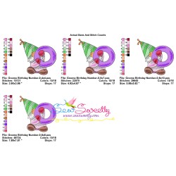 Gnome Birthday Number-0 Embroidery Design Pattern-2