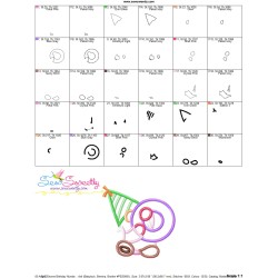 Gnome Birthday Number-0 Applique Design Pattern-3