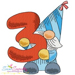 Gnome Birthday Numbers Embroidery Design Bundle-5