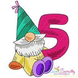 Gnome Birthday Numbers Embroidery Design Bundle-7