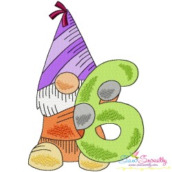 Gnome Birthday Numbers Embroidery Design Bundle-8