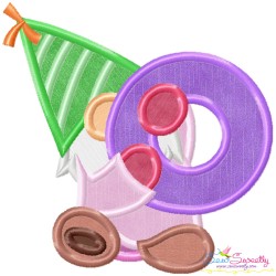 Gnome Birthday Numbers Applique Design Bundle-2