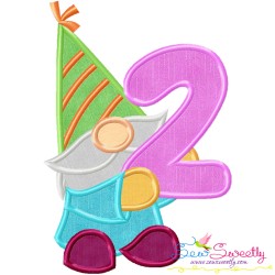 Gnome Birthday Numbers Applique Design Bundle-4