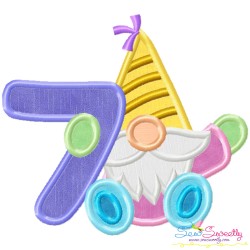 Gnome Birthday Numbers Applique Design Bundle-9