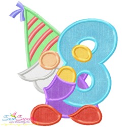 Gnome Birthday Numbers Applique Design Bundle-10