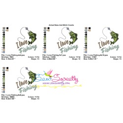 I Love Fishing Embroidery Design Pattern-2