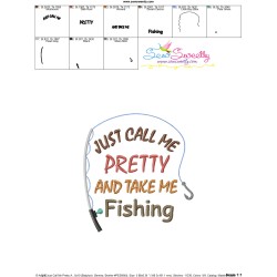 Just Call Me Pretty And Take Me Fishing Lettering Embroidery Design Pattern-3