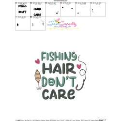 Fishing Hair Don't Care Lettering Embroidery Design Pattern-3
