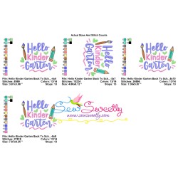 Hello Kinder Garten Back To School Lettering Embroidery Design Pattern-2