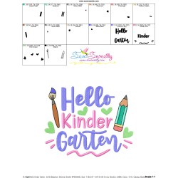 Hello Kinder Garten Back To School Lettering Embroidery Design Pattern-3