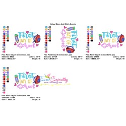First Day of School Lettering Embroidery Design Pattern-2