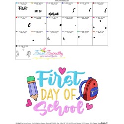 First Day of School Lettering Embroidery Design Pattern-3