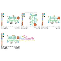 Blessed Teacher Back To School Lettering Embroidery Design Pattern-2