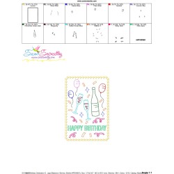 Cardstock Embroidery Design Pattern- Birthday Celebration Greeting Card-2