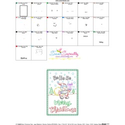 Cardstock Embroidery Design Pattern- Merry Christmas Santa Greeting Card-2
