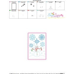 Cardstock Embroidery Design Pattern- Christmas Snowman Snowflakes-2